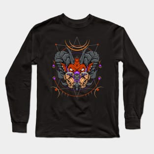 Devil head with sacred geometry Long Sleeve T-Shirt